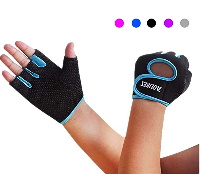 Mcolics Half Finger Exercise Gym Gloves For Powerlifting, Weight Training, Training, Cycling - Premium Quality Sports Weights Lifting Workout Fitness Gloves For Men and Women!