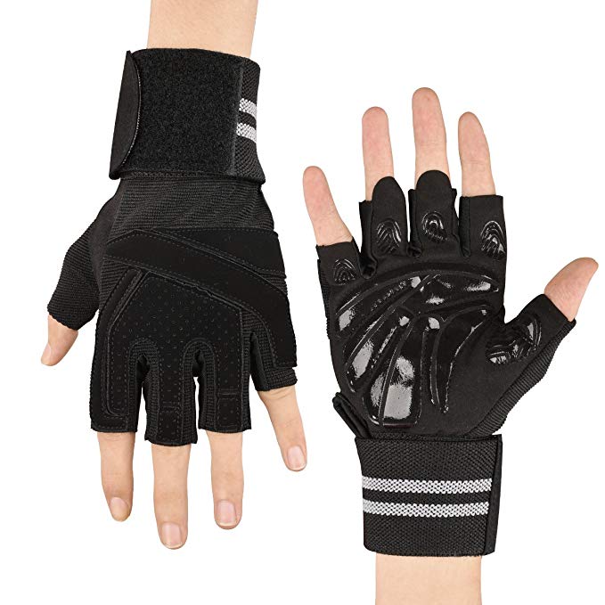 Workout Gloves, Ultralight Microfiber & Anti-Slip Silica Gel Grip, Gym Gloves with 18