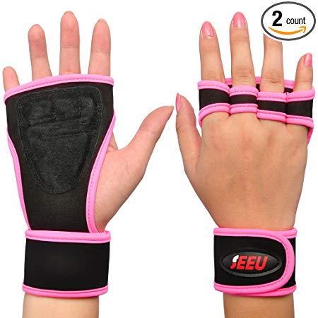 SEEU Workout Gloves with Wrist Support for Fitness, WOD, Weight Lifting, Gym 5 Colors S/M/L (1 Pair)