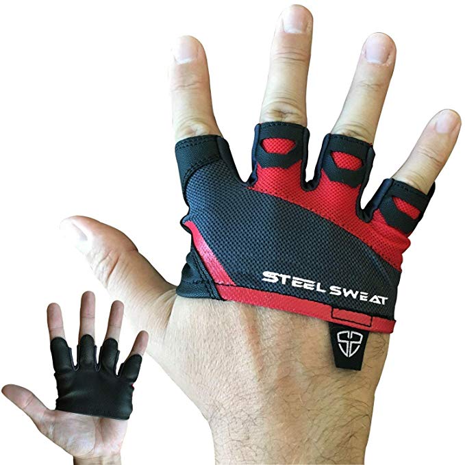 Steel Sweat Gym Gloves - Crossfit WOD Workout - Weight Lifting Gloves to Protect Your Palms Men & Women - Skins