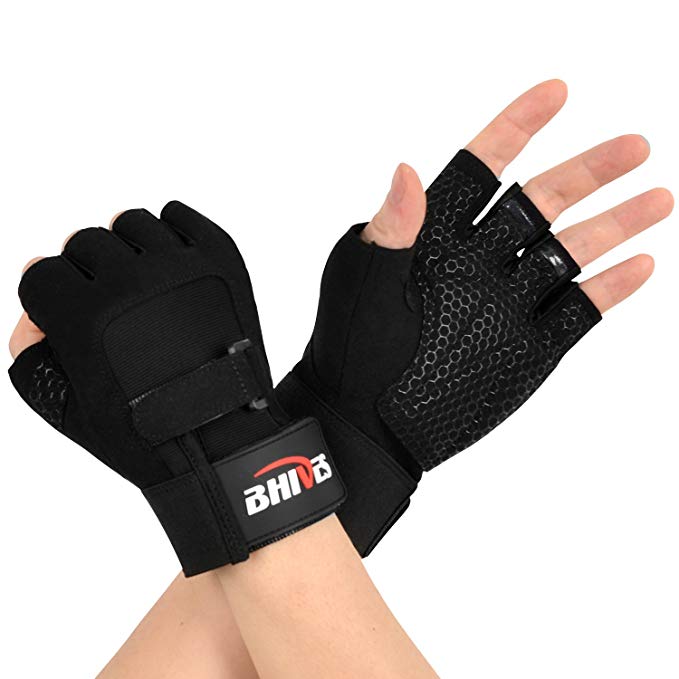 BHIVES Workout Weight Lifting Gym Gloves with Full Palm Protection & Extra Grip for Weight Lifting Training Fitness Exercise for Men & Women