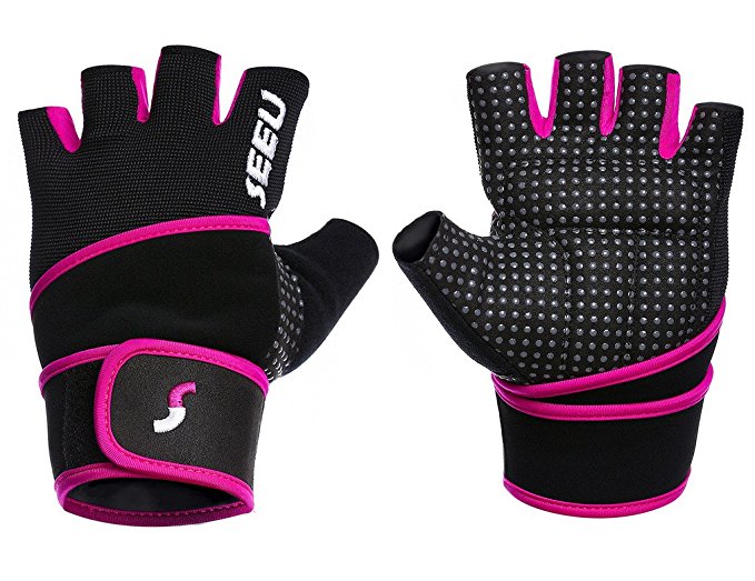 SEEU Women's Men's Weight Lifting Gloves with 17.5