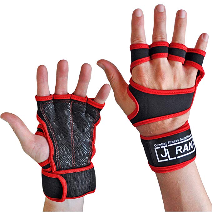 JL Ran Fitness Training Gloves with Strong Grip and Wrist Support - Weightlifting, Powerlifting, Calisthenics, Street Workout