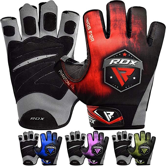 RDX Gym Weight Lifting Gloves Workout Fitness Bodybuilding Crossfit Breathable Powerlifting Strength Training Exercise Wrist Support