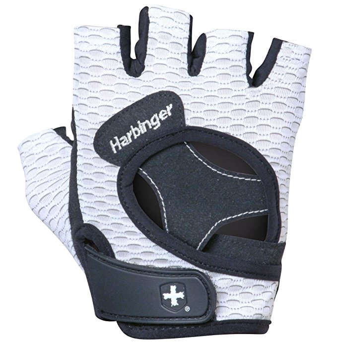 Harbinger Women's FlexFit Wash and Dry Weightlifting Gloves with Padded Leather Palm (Pair)