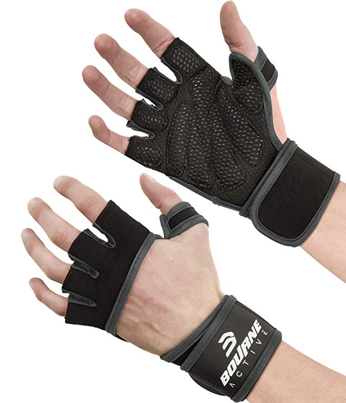 Cross Training Workout Gloves with wrist support, 5 Colors & sizes. For Weightlifting, Gym Fitness, Powerlifting. Silicone padding, Extra Grip & support to Boost performance. For Men & Women.