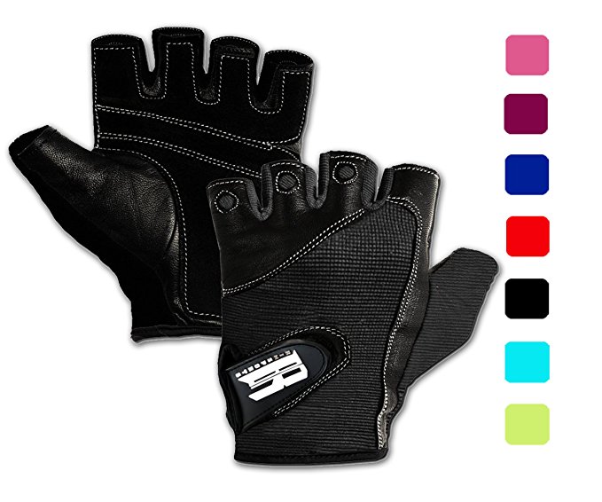 RIMSports Gym Gloves for Powerlifting, Weight Training, Biking, Cycling - Premium Quality Weights Lifting Gloves Workout Gloves w/Washable for Callus and Blister Protection!