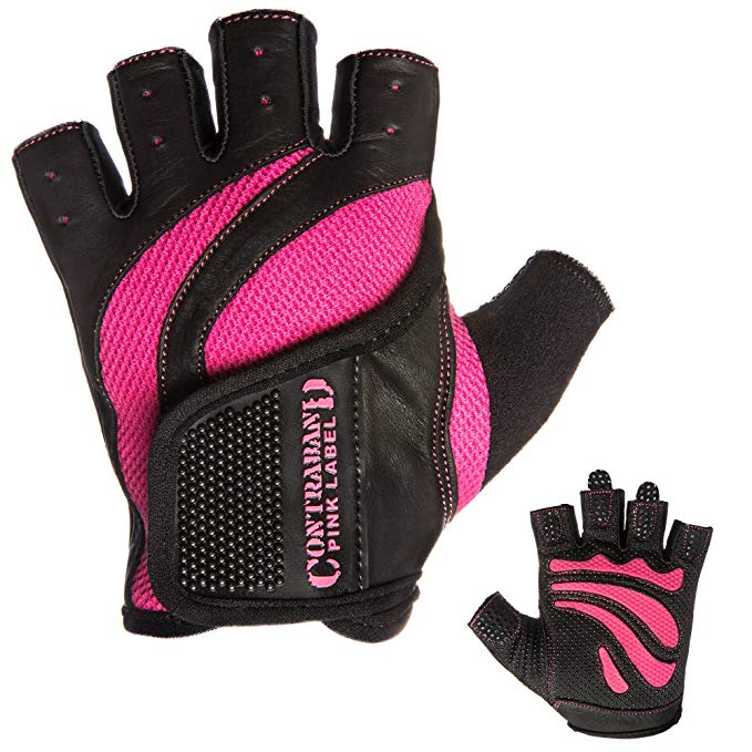 Contraband Pink Label 5437 EXTREME Grip Weight Lifting Gloves w/Rubber Padded Palm