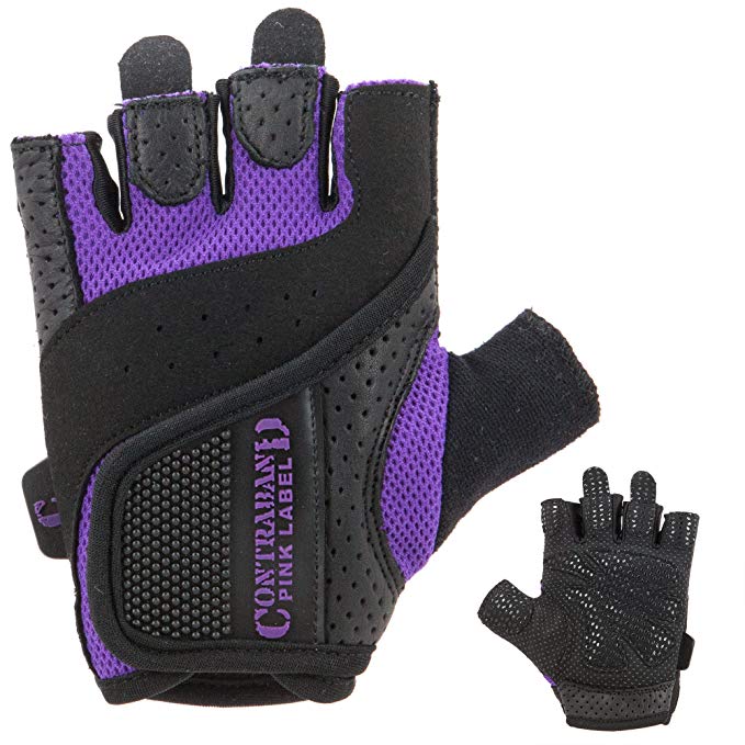 Contraband Pink Label 5137 Womens Weight Lifting Gloves w/Grip-Lock Padding (PAIR)