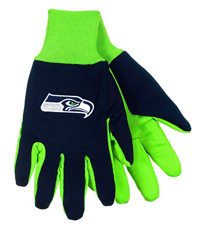 NFL Football Multi Color Team Logo Sport Gloves - Pick Team (Seattle Seahawks)