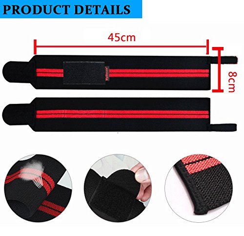 Black and Red Wrist Protection Weight Lifting Wrist Straps