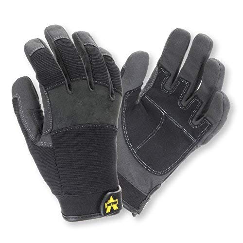 Valeo Industrial V140 Mechanics Pro Synthetic Leather Gloves, VI3731, Pair, Black, Large