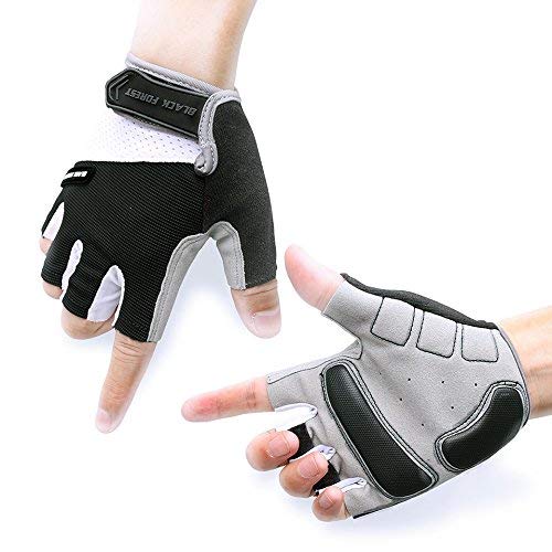 HoDrme Half Finger Weight Lifting Gloves with Anti-slip Pad Shock-absorbing Exercise Crossfit Workout Camping Mountaineering Cycling Gloves