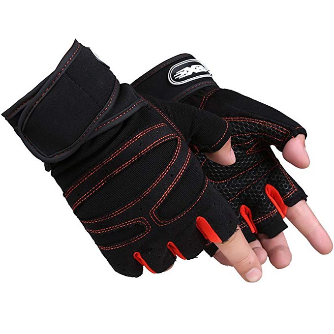 Valpeak Workout Gloves with Wrist Support, Full Palm Protection & Non-slip Grip, Gym Gloves for Training, Weight Lifting, Exercise, Fitness Men & Women