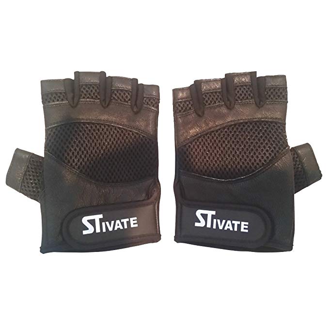 Stivate Strong Grip Gloves Made by Weightlifters that Do Not Bunch Up, Teardrop Breathable Palms Provide Strong Grips