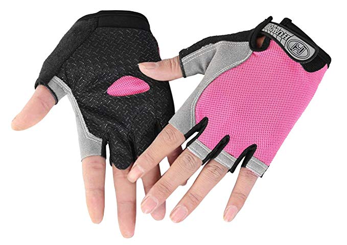 Summer Thin Cycle Fingerless Gloves Riding Half Finger Gloves Anti-skidding Men Woman Breathable Gym Gloves Anti-Vibration Gloves for Motor Driving,Cycling,Hiking