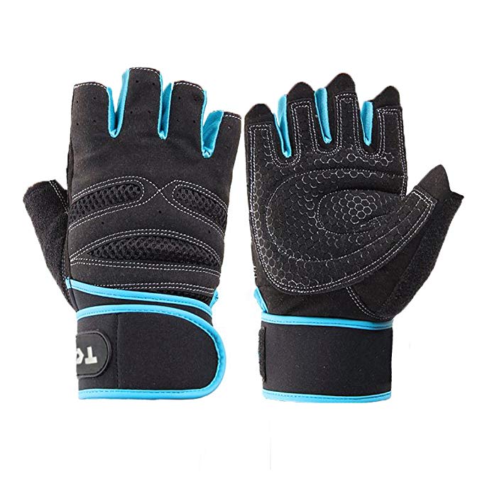 TClian 525 Men's Weight Lifting Gym Gloves with 12