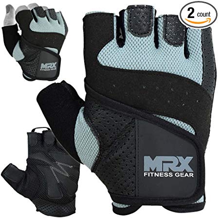 MRX Weight Lifting Gloves Pro Series Grey Body Building Training Leather Glove