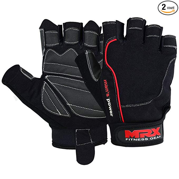 MRX Weight Lifting Gloves Pro Series Exercise And Fitness Black