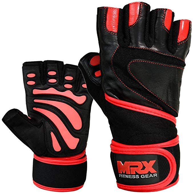 MRX BOXING & FITNESS MRX Weight Lifting Gloves Fitness Training Gym Powerlifting Exercise Leather Crossfit Glove 18