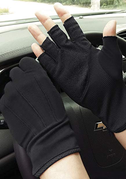 YLucky Lightweight Summer Fingerless Gloves Men Women UV Sun Protection Driving Cotton Gloves Antislip Breathable Touchscreen Gloves