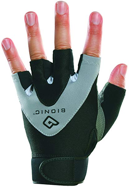 Bionic Gloves Men's Half Finger Fitness/Lifting Gloves Black (PAIR)