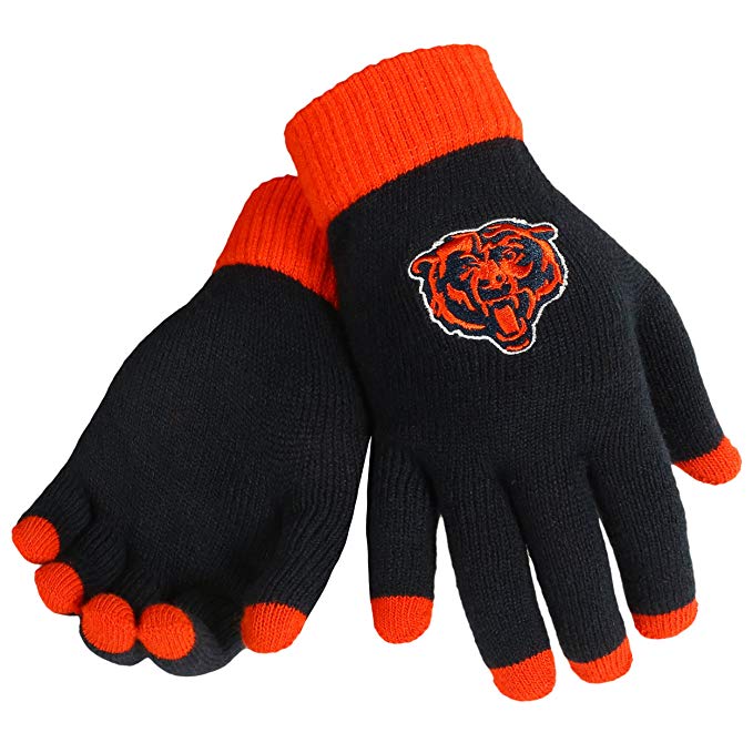 Officially Licensed NFL Chicago Bears Stretch Knit Gloves with Texting Tips