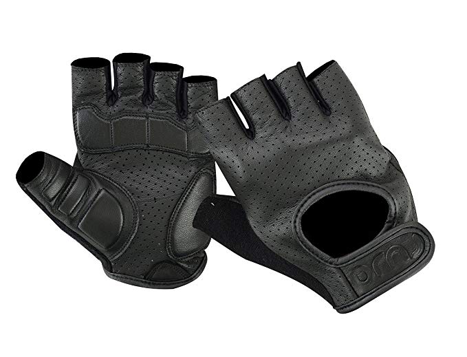 Ruja Pro Fitness Genuine Leather Workout Cycling Training Perforated Gloves